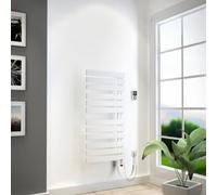 Radiador para baño HSK Yenga para funcionamiento eléctrico, 600 W, tamaño: 50,0 x 118,6 cm, elemento calefactor blanco, El elemento calefactor a la derecha, los tubos de apertura a la izquierda, 87501