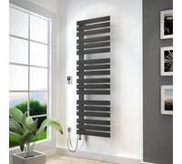 Radiador para baño HSK Yenga para funcionamiento puramente eléctrico, 800 W, tamaño: 50,0 x 182,4 cm, barra de calefacción plateada, El elemento calefactor a la derecha, los tubos de apertura a la izq