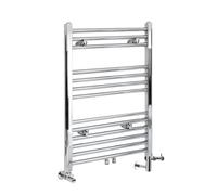 Radiador Toallero Mixto Cromado Plano - 803mm x 500mm - incl. 300W Elemento Eléctrico, Pieza en Forma de T y Llaves - Neva