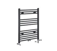 Radiador Toallero Mixto Antracita Plano - 1188mm x 500mm - incl. 600W Elemento Eléctrico, Pieza en Forma de T y Llaves - Neva