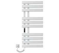 Radiador Toallero Eléctrico, 500x1100mm Toallero Baño Radiador, Secador de Toallas, Toallero Calentado, Secatoallas Electrico, Temperatura constante inteligente Calentador de Toallas Pared-White Left