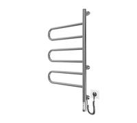 Radiador Toallero Eléctrico rotable Mario Modelo Tristar-I Toallero Eléctrico para baño Bajo Consumo de Acero Inoxidable 80 x 44,5 x 5,5 80W