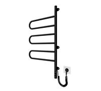 Radiador Toallero Eléctrico Rotable MARIO Tristar-I Toallero Eléctrico para baño Bajo Consumo Acero Inoxidable Negro Mate 80х44,5/5,5 cm 80W