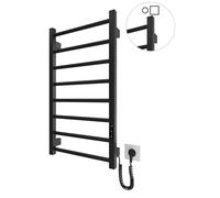 Radiador Toallero Eléctrico Seco HYGGE FAMILY Modelo LEEDS , Bajo Consumo de 770x530 mm Color NEGRO MATE