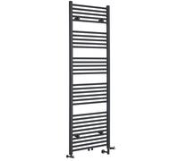 Radiador Toallero Mixto Antracita Plano - 1188mm x 500mm - incl. 600W Elemento Eléctrico, Pieza en Forma de T y Llaves - Neva