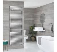Radiador Toallero Mixto Cromado - 1738mm x 600mm - incl. 1000W Elemento Eléctrico, Pieza en Forma de T y Llaves - Arno