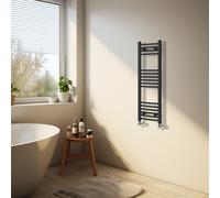 Radiador toallero NRG negro, diseño curvado para baño - 1000 x 300 mm