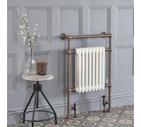 Radiador Toallero Tradicional - Color Bronce Cepillado - 930mm x 620mm (con Barra Toallero) - Elizabeth