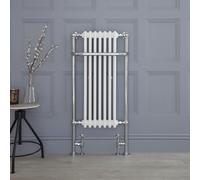 Radiador Toallero Tradicional con Barra Porta Toallas - Cromado/Blanco - 1130mm x 553mm - Elizabeth