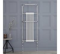 Radiador Toallero Tradicional con Barra Porta Toallas - Cromado/Blanco - 1365mm x 575mm - Elizabeth