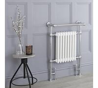 Radiador Toallero Tradicional con Barra Porta Toallas - Cromado/Blanco - 930mm x 620mm - Elizabeth