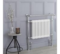 Radiador Toallero Tradicional con Barra Porta Toallas - Cromado/Blanco - 930mm x 790mm - Elizabeth