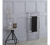 Radiador Toallero Tradicional - Cromado/Negro - 930mm x 452mm (Barra Superior Plana) - Elizabeth