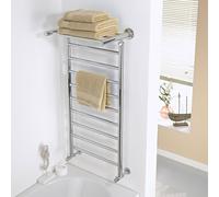 Radiador Toallero Tradicional - Plano con Estante Tendedero para Toallas - 994mm x 532mm - Cromado - Duquesa