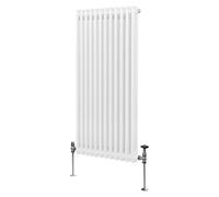 Radiador Tradicional Vertical de 2 columnas 1500mm x 562mm | Blanco | Acero | Montado en pared | Kit de fijación y soportes + Cepillo de limpieza GRATIS | Calefacción estufa calefactor