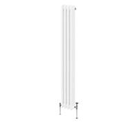 Radiador Tradicional Vertical de 3 columnas 1800mm x202mm | Blanco | Acero | Montado en pared | Kit de fijación y soportes + Cepillo de limpieza GRATIS | Calefacción estufa calefactor
