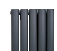 Radiador tubular ovalado - 1800 mm x 360 mm - Gris antracita
