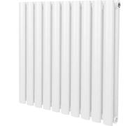 Radiador tubular ovalado - 600 mm x 600 mm - Blanco