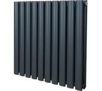 Radiador tubular ovalado - 600 mm x 600 mm - Gris antracita