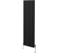 Radiador tubular ovalado y válvulas termostáticas cromadas – 1800 mm x 480 mm -