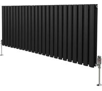 Radiador tubular ovalado y válvulas termostáticas cromadas – 600 mm x 1440 mm -