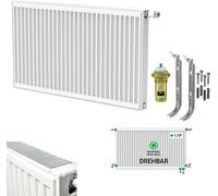 Radiador universal compacto, radiador con válvula, 6 conexiones, modelo T33, dimensiones 500x1200, potencia 2467W