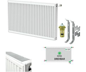 Radiador universal compacto, radiador con válvula, 6 conexiones, modelo T33, dimensiones 500x1200, potencia 2467W