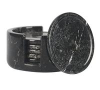 Radicaln Juego de 6 Posavasos Redondos de mármol Negro 8,9 cm, con Soporte; Posavasos Decorativos para la Mesa del Comedor o la Mesa de Centro