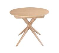 Ragaba Mesa de Comedor Extensible Redonda 90cm de Madera Jubi Frène