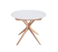 RAGABA Mesa de comedor redonda extensible 90 cm Jubi Blanco