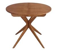 RAGABA Mesa de comedor redonda extensible 90 cm Jubi, madera de roble