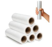 RAGO® Film Transparente para Embalar 25 cm I 6 Rollos I Rollos de Plástico 300 g con Mandril Ø38 mm I Papel Film para Mudanza, Transporte & Embalaje Doméstico