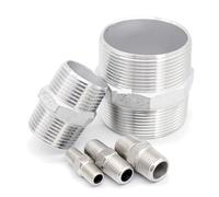 RAHBI 10 piezas de boquilla hexagonal con rosca macho de acero inoxidable 304 for kit de elaboración de cerveza, adaptador de acoplador de conector de aplicación de tubería doméstica leisurely(1/8 inc