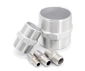 RAHBI 10 piezas de boquilla hexagonal con rosca macho de acero inoxidable 304 for kit de elaboración de cerveza, adaptador de acoplador de conector de aplicación de tubería doméstica leisurely(1/8 inc