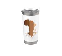 Raíces africanas África en cada sombra Melanina Mapa africano Vaso térmico de acero inoxidable de doble pared