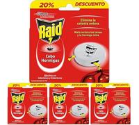 Raid ® Cebos - Trampa antihormigas, Elimina la Colonia de Hormigas Entera, Efectivo en Interiores y Exteriores, 1 Unidad (Paquete de 4)