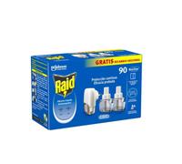 Raid Eléctrico 90 Noches Inoloro | Aparato con Doble Recambio | Protección Prolongada Contra Mosquito Tigre y Común