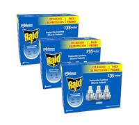 Raid ® Eléctrico Líquido 135 Noches - Recambios Anti Mosquitos comunes y Tigre - 3 recambios de 45 Noches, El embalaje puede variar (Paquete de 3)