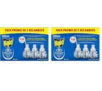 Raid ® Eléctrico Líquido 135 Noches - Recambios Anti Mosquitos comunes y Tigre - 3 recambios de 45 Noches Sin Color (Paquete de 2)