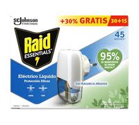 Raid Essentials Eléctrico Líquido Anti Mosquito Comunes y Tigre 45 Noches Con Aplixador + 1 Recambio
