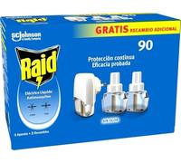 Raid Antimosquitos eléctrico líquido Comunes y Tigre 90 noches 54 ml 1 aplicador 2 recambios