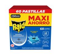 Raid Placas antimosquitos, 60 placas inodoras, para mosquitos comunes y tigre, hasta 12 horas de protección, compatibles con difusores Raid (1)