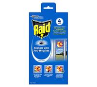 Raid Stickers Vitre anti-mouches, eficiencia 4 meses, forma flor, insecticida, - Juego de 4