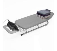 Rainberg Tabla de planchar de mesa, diseño plegable pequeño, patas plegables antideslizantes, funda 100% algodón con capa de espuma, soporte para plancha de vapor, ligera, espacio limitado, 76 x 30 cm