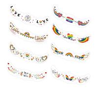 Rainbow Face Stickers - 8 Sheets Waterproof Makeup Decals | Face Stickers for Women | for Festivals Parties Parade Women Girls Fairy Princess Costume Dancer
