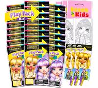 Rainbow High - Juego de mini recuerdos de fiesta para niños, paquete con 24 mini paquetes de juego Rainbow High con páginas para colorear, tatuajes, calcomanías y más (suministros de fiesta de