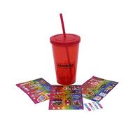 Rainbow HighT - Vaso de Poliestireno Infantil con Pajita, para Decorar, Hermetico y Reutilizable, para Niñas y Niños, 450 ml, Color Rojo (CyP Brands)