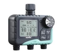RAINPOINT Programador Riego 3 Salidas, Ordenador automático de riego con retardo por Lluvia/riego Manual/Pantalla LCD Grande, Temporizador de riego Inteligente para jardín, Patio y césped