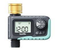 RAINPOINT Programador Riego Automatico con Entrada de Latón, Temporizador de Riego con Retraso por Lluvia/Riego Manual, Alto Flujo de Agua, para Césped y Jardín