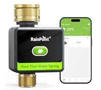 RAINPOINT Programador Riego, Temporizador de Riego Inteligente con Entrada y Salida de Latón para Jardín y Césped (Gateway No Incluido)
